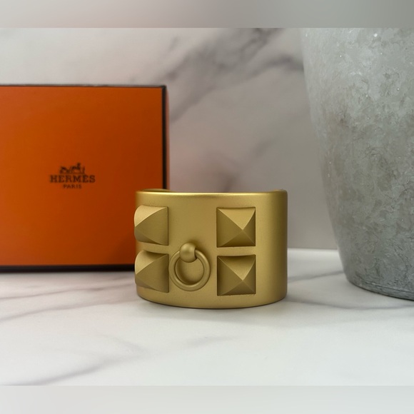 ❌SOLD❌🔥NEW! Hermès•Collier de Chien Aluminum Sunset Cuff Bracelet T2 - Picture 2 of 5